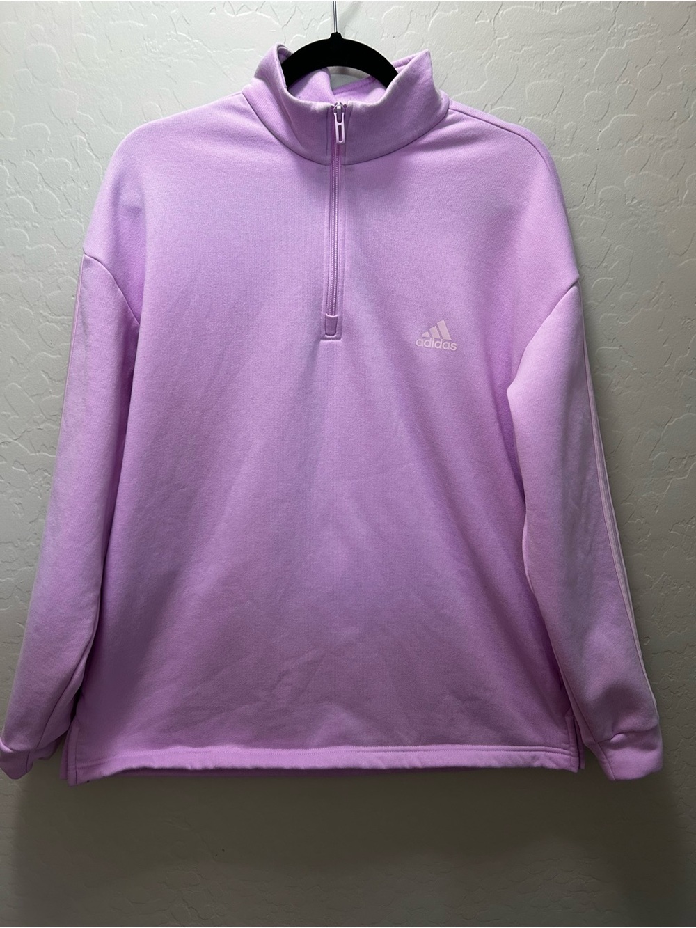 adidas 3-Stripes Quarter-Zip Sweatshirt Purple XL
